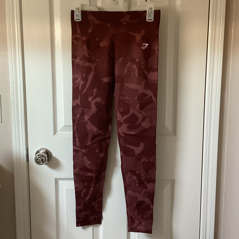 Gymshark Maroon Camouflage Leggings